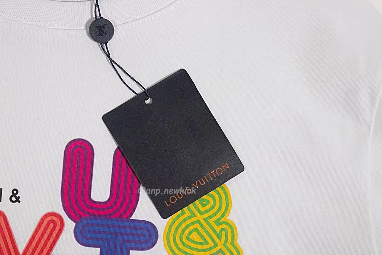 Louis Vuitton Colorful Letter Printed Short Sleeves T Shirt (5) - newkick.org